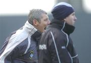 25 February 2007; Westmeath manager Tomas O Flatharta, left, and Down manager Ross Carr during the game. Allianz National Football League, Division 1B, Round 3, Westmeath v Down, Cusack Park, Mullingar, Co. Westmeath. Picture Credit: David Maher / SPORTSFILE