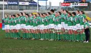 25 February 2007; The Ireland squad line up before game. Women's Six Nations Rugby, Ireland v England, Thomond Park, Limerick. Picture Credit: Kieran Clancy / SPORTSFILE
