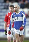 25 February 2007; Barry Brennan, Laois, and Colin Goss, Louth. Allianz National Football League, Division 1B, Round 3, Laois v Louth, O'Moore Park, Portlaoise, Co. Laois. Photo by Sportsfile