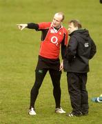 26 February 2007; Ireland's Denis Hickie in conversation with head coach Eddie O'Sullivan during squad training. Ireland Rugby Training, St Gerard's School, Bray, Co. Wicklow. Picture credit: Pat Murphy / SPORTSFILE