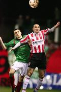 26 February 2007; Michael Halliday, Glentoran, in action against Sean Hargan, Derry City. Setanta Cup Group 1, Glentoran v Derry City, The Oval, Belfast, Co. Antrim. Picture credit: Russell Pritchard / SPORTSFILE