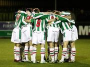 26 February 2007; The Cork City players in a team huddle before the game. Setanta Cup Group 2, Dungannon Swifts v Cork City, Strangmore Park, Dungannon, Co. Tyronne. Picture credit: Oliver McVeigh / SPORTSFILE