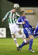 26 February 2007; Cillian Lordan, Cork City, in action against Mark McAllister, Dungannon Swifts. Setanta Cup Group 2, Dungannon Swifts v Cork City, Strangmore Park, Dungannon, Co. Tyronne. Picture credit: Oliver McVeigh / SPORTSFILE
