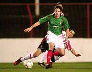 26 February 2007; Shaun Ward, Glentoran, in action against Ciaran Martin, Derry City. Setanta Cup Group 1, Glentoran v Derry City, The Oval, Belfast, Co. Antrim. Picture credit: Russell Pritchard / SPORTSFILE