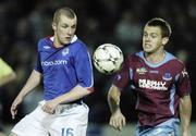26 February 2007; Aidan O'Kane, Linfield, in action against Shane Robinson, Drogheda United. Setanta Cup Group 1, Drogheda United v Linfield, United Park, Drogheda, Co. Louth. Photo by Sportsfile