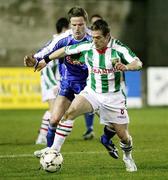 26 February 2007; Joe Gamble, Cork City, in action against Thomas Wray, Dungannon Swifts. Setanta Cup Group 2, Dungannon Swifts v Cork City, Strangmore Park, Dungannon, Co. Tyronne. Picture credit: Oliver McVeigh / SPORTSFILE
