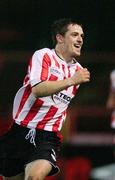 26 February 2007; Derry City goalscorer Kevin McHugh runs to celebrate. Setanta Cup Group 1, Glentoran v Derry City, The Oval, Belfast, Co. Antrim. Picture credit: Russell Pritchard / SPORTSFILE