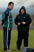 27 February 2007; Ireland head coach Eddie O'Sullivan in conversation with assistant coach Niall O'Donovan during squad training. Ireland Rugby Training, St Gerard's School, Bray, Co. Wicklow. Picture credit: Brendan Moran / SPORTSFILE