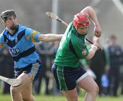 27 February 2007; Joe Canning, Limerick IT, in action against Sean Cummins, UCD. Ulster Bank Fitzgibbon Cup, Limerick Institute of Technology v University College Dublin, University of Limerick Grounds, Limerick. Picture credit: Kieran Clancy / SPORTSFILE