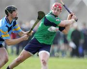 27 February 2007; Joe Canning, Limerick IT, in action against Sean Cummins, UCD. Ulster Bank Fitzgibbon Cup, Limerick Institute of Technology v University College Dublin, University of Limerick Grounds, Limerick. Picture credit: Kieran Clancy / SPORTSFILE