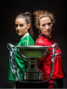 23 September 2014; In attendence at a photocall ahead of the TG4 All-Ireland Junior, Intermediate and Senior Ladies Football Championship Finals on Sunday next, are Intermediate Finalists Aisling Moane, left, Fermanagh, and Niamh McGowan, Down, with the Mary Quinn Memorial Cup. Croke Park, Dublin. Picture credit: Brendan Moran / SPORTSFILE
