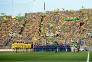 21 September 2014; The Donegal and Kerry teams during the pre-match parade. GAA Football All Ireland Senior Championship Final, Kerry v Donegal. Croke Park, Dublin. Picture credit: Piaras Ó Mídheach / SPORTSFILE