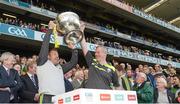 21 September 2014; Kerry selectors Cian O'Neill, left, and Diarmuid Murphy, lift the Sam Maguire cup. GAA Football All Ireland Senior Championship Final, Kerry v Donegal. Croke Park, Dublin.