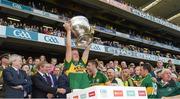 21 September 2014; Donnchadh Walsh, Kerry, lifts the Sam Maguire cup. GAA Football All Ireland Senior Championship Final, Kerry v Donegal. Croke Park, Dublin.