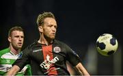 23 September 2014; Aidan Price, Bohemians, in action against Ciaran Kilkuff, Shamrock Rovers. SSE Airtricity League Premier Division, Bohemians v Shamrock Rovers, Dalymount Park, Dublin. Picture credit: David Maher / SPORTSFILE