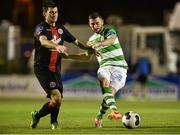 23 September 2014; Ryan Brennan, Shamrock Rovers, in action against Dinny Corcoran, Bohemians. SSE Airtricity League Premier Division, Bohemians v Shamrock Rovers, Dalymount Park, Dublin. Picture credit: David Maher / SPORTSFILE