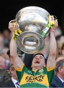 21 September 2014; Kerry's Paul Murphy lifts the Sam Maguire cup. GAA Football All Ireland Senior Championship Final, Kerry v Donegal. Croke Park, Dublin. Picture credit: Stephen McCarthy / SPORTSFILE