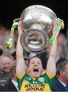 21 September 2014; Kerry's Pa Kilkenny lifts the Sam Maguire cup. GAA Football All Ireland Senior Championship Final, Kerry v Donegal. Croke Park, Dublin. Picture credit: Stephen McCarthy / SPORTSFILE