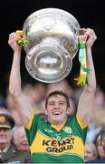 21 September 2014; Kerry's David Moran lifts the Sam Maguire cup. GAA Football All Ireland Senior Championship Final, Kerry v Donegal. Croke Park, Dublin. Picture credit: Stephen McCarthy / SPORTSFILE