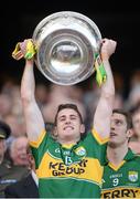 21 September 2014; Kerry's Paul Geaney lifts the Sam Maguire cup. GAA Football All Ireland Senior Championship Final, Kerry v Donegal. Croke Park, Dublin. Picture credit: Stephen McCarthy / SPORTSFILE