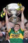 21 September 2014; Kerry's Jonathan Lyne lifts the Sam Maguire cup. GAA Football All Ireland Senior Championship Final, Kerry v Donegal. Croke Park, Dublin. Picture credit: Stephen McCarthy / SPORTSFILE
