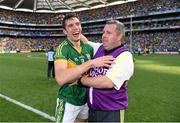 21 September 2014; David Moran, Kerry, celebrates with Niall 'Botty' O'Callaghan following their victory. GAA Football All Ireland Senior Championship Final, Kerry v Donegal. Croke Park, Dublin. Picture credit: Stephen McCarthy / SPORTSFILE