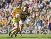 21 September 2014; Cian Mulligan, Donegal, in action against Brian Ó Beaglaoich, Kerry. Electric Ireland GAA Football All Ireland Minor Championship Final, Kerry v Donegal. Croke Park, Dublin. Picture credit: Ray McManus / SPORTSFILE