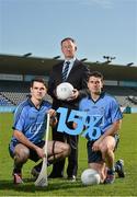 24 September 2014; AIG Ambasadors, from left, Danny Sutcliffe, Dublin Senior Hurler, Jim Gavin, Dublin Senior Football Manager and Bernard Brogan, Dublin Senior Footballer in attendance at Parnell Park to launch AIG's discounted insurance offer for GAA club members all around the country. GAA club members can avail of up to 15% off car, home and travel insurance by calling AIG's dedicated GAA club member hotline on 1980502727 or by logging onto www.aig.ie/gaa where further discounts are available. Parnell Park, Dublin. Picture credit: Brendan Moran / SPORTSFILE