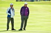 24 September 2014; Team Europe vice captain Des Smyth, left, and assistant captain Padraig Harrington. Previews of the 2014 Ryder Cup Matches. Gleneagles, Scotland. Picture credit: Matt Browne / SPORTSFILE