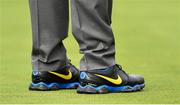 24 September 2014; A detail view of Rory McIlroy's golf shoes during European Team practice. Previews of the 2014 Ryder Cup Matches. Gleneagles, Scotland. Picture credit: Matt Browne / SPORTSFILE