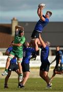 20 September 2014; Jack Dwan, Leinster, wins possession in a lineout ahead of Roy Stanley, Connacht. Under 20 Interprovincial, Connacht v Leinster. The Sportsground, Galway. Picture credit: Diarmuid Greene / SPORTSFILE
