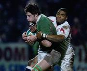 23 February 2007; Conor McInerney, Ireland, is tackled by Selorm Kuadey, England. Under 20 Six Nations Rugby Championship, Ireland v England, Dubarry Park, Athlone, Co. Westmeath. Picture Credit: Matt Browne / SPORTSFILE