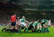24 February 2007; The Ireland and England packs engage in a scrum. RBS Six Nations Rugby Championship, Ireland v England, Croke Park, Dublin. Picture Credit: Brendan Moran / SPORTSFILE