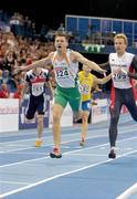 3 March 2007; Ireland's David Gillick celebrates after victory in the Men's 400m Final. European Indoor Athletics Championships, National Indoor Arena, Birmingham, England. Picture credit: Pat Murphy / SPORTSFILE *** Local Caption ***