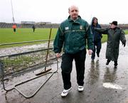 4 March 2007; Antrim managers Terence &quot;Sambo&quot; McNaughton, left, and Dominic McKinley, centre, in Casement park with Antrim county vice chairman Eamon McMahon after the match was called off. Allianz National Hurling League, Division 1B Round 2, Antrim v Dublin, Casement Park, Belfast, Co. Antrim. Picture credit: Oliver McVeigh / SPORTSFILE