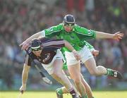 4 March 2007; Stephen Lucey, Limerick, in action against Eugene Cloonan, Galway. Allianz National Hurling League, Division 1B Round 2, Limerick v Galway, Gaelic Grounds, Limerick. Picture credit: Kieran Clancy / SPORTSFILE