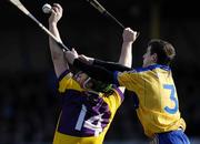 4 March 2007; Richie Kehoe, Wexford, in action against Brian O'Connell, Clare. Allianz National Hurling League, Division 1A Round 2, Clare v Wexford, Cusack Park, Ennis, Co. Clare. Picture credit: Ray McManus / SPORTSFILE