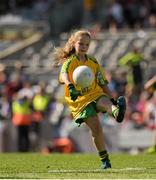 21 September 2014; Katie Teague, St Colmcille’s PS, Co, Derry, representing Donegal, during the INTO/RESPECT Exhibition GoGames. Croke Park, Dublin. Picture credit: Ray McManus / SPORTSFILE
