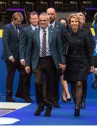 25 September 2014; European team captain Paul McGinley with his wife Allison during the opening ceremony. Previews of the 2014 Ryder Cup Matches. Gleneagles, Scotland. Picture credit: Matt Browne / SPORTSFILE