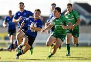 20 September 2014; Charlie Rock, Leinster, in action against Oisin Leahy, Connacht. Under 20 Interprovincial, Connacht v Leinster. The Sportsground, Galway. Picture credit: Diarmuid Greene / SPORTSFILE
