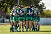 20 September 2014; The Connacht team gather together in a huddle before the game. Under 20 Interprovincial, Connacht v Leinster. The Sportsground, Galway. Picture credit: Diarmuid Greene / SPORTSFILE