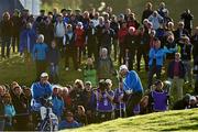 26 September 2014; Graeme McDowell, Team Europe, pitches onto the 14th green during the Afternoon Foursomes Match against Phil Mickelson and Keegan Bradley. The 2014 Ryder Cup, Day 1. Gleneagles, Scotland. Picture credit: Matt Browne / SPORTSFILE