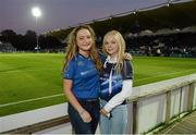 26 September 2014; Leinster supporters Charlotte Waldron, left, from Rathfarnham, Co. Dublin, and Kara Muldille, from Ballinteer, Co. Dublin, at the game. Guinness PRO12, Round 4, Leinster v Cardiff Blues, RDS, Ballsbridge, Dublin. Picture credit: Piaras Ó Mídheach / SPORTSFILE