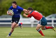 27 September 2014; Darragh Sweeney, Leinster, is tackled by Jordan O'Regan, Munster. Under 18 Club Interprovincial, Munster v Leinster. Waterpark RFC, Waterford. Picture credit: Ramsey Cardy / SPORTSFILE