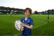 26 September 2014; Mascot Conor Foley Boland ahead of the Guinness PRO12 Round 4 clash between Leinster and Cardiff Blues at the RDS, Ballsbridge, Dublin. Picture credit: Stephen McCarthy / SPORTSFILE