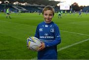 26 September 2014; Mascot Damian Gibbon ahead of the Guinness PRO12 Round 4 clash between Leinster and Cardiff Blues at the RDS, Ballsbridge, Dublin. Picture credit: Stephen McCarthy / SPORTSFILE
