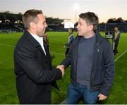 26 September 2014; Leinster Rugby PRO of the month Niall Martin from Stillorgan RFC with Leinster's Isaac Boss. Guinness PRO12, Round 4, Leinster v Cardiff Blues, RDS, Ballsbridge, Dublin. Picture credit: Stephen McCarthy / SPORTSFILE