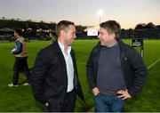 26 September 2014; Leinster Rugby PRO of the month Niall Martin from Stillorgan RFC with Leinster's Isaac Boss. Guinness PRO12, Round 4, Leinster v Cardiff Blues, RDS, Ballsbridge, Dublin. Picture credit: Stephen McCarthy / SPORTSFILE