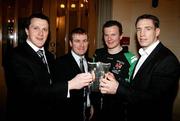 3 March 2007; Noel Donnelly, UUJ winning captain 1991, James McCartan, QUB winning manager 2007, Daniel McCartan, QUB winning Captain 2007, and Kieran McGeeney, Sigerson winner QUB 1990 & 1993, during the Captains' Table Dinner, at the close of the 2007 Sigerson Cup. Queen's University, Belfast, Co. Antrim. Picture credit: Oliver McVeigh / SPORTSFILE