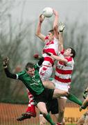 2 March 2007; Aidan Foley and Brian Sheehan, Cork IT, in action against Kevin McGourty, QUB. Ulster Bank Sigerson Cup Semi-Final, Queen's University Belfast v Cork Institute of Technology, Queen's University, Belfast, Co. Antrim. Picture credit: Oliver McVeigh / SPORTSFILE